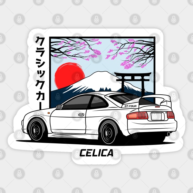 GT4 White Celica GT-Four Sticker by GoldenTuners